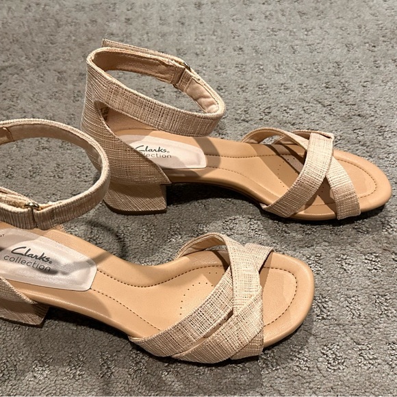 Clarks Beige Ankle Strap Sandals - Picture 2 of 3